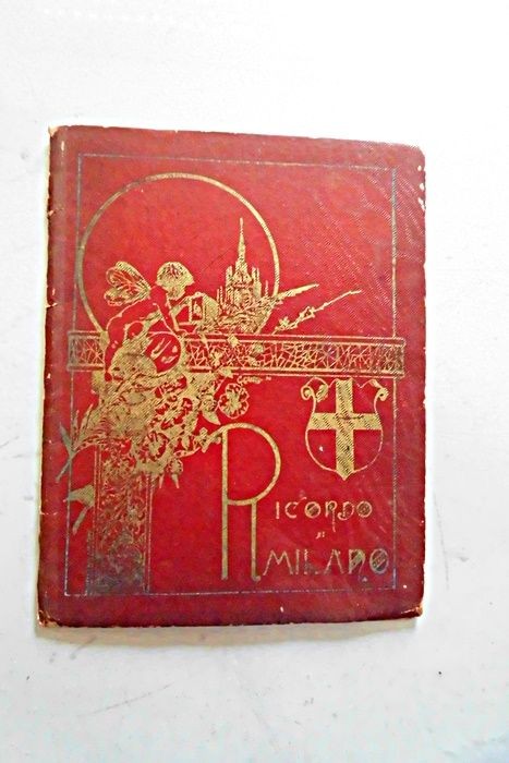 Ricordo Milano Leporello 142 x 15,7 cm mit 21 schwarz-weiß Abbildungen in goldge
