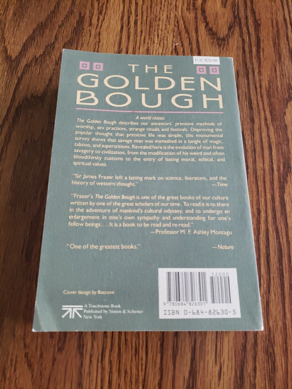 The Golden Bough by Sir James George Frazer 1996 Paperback Book Magic Like New