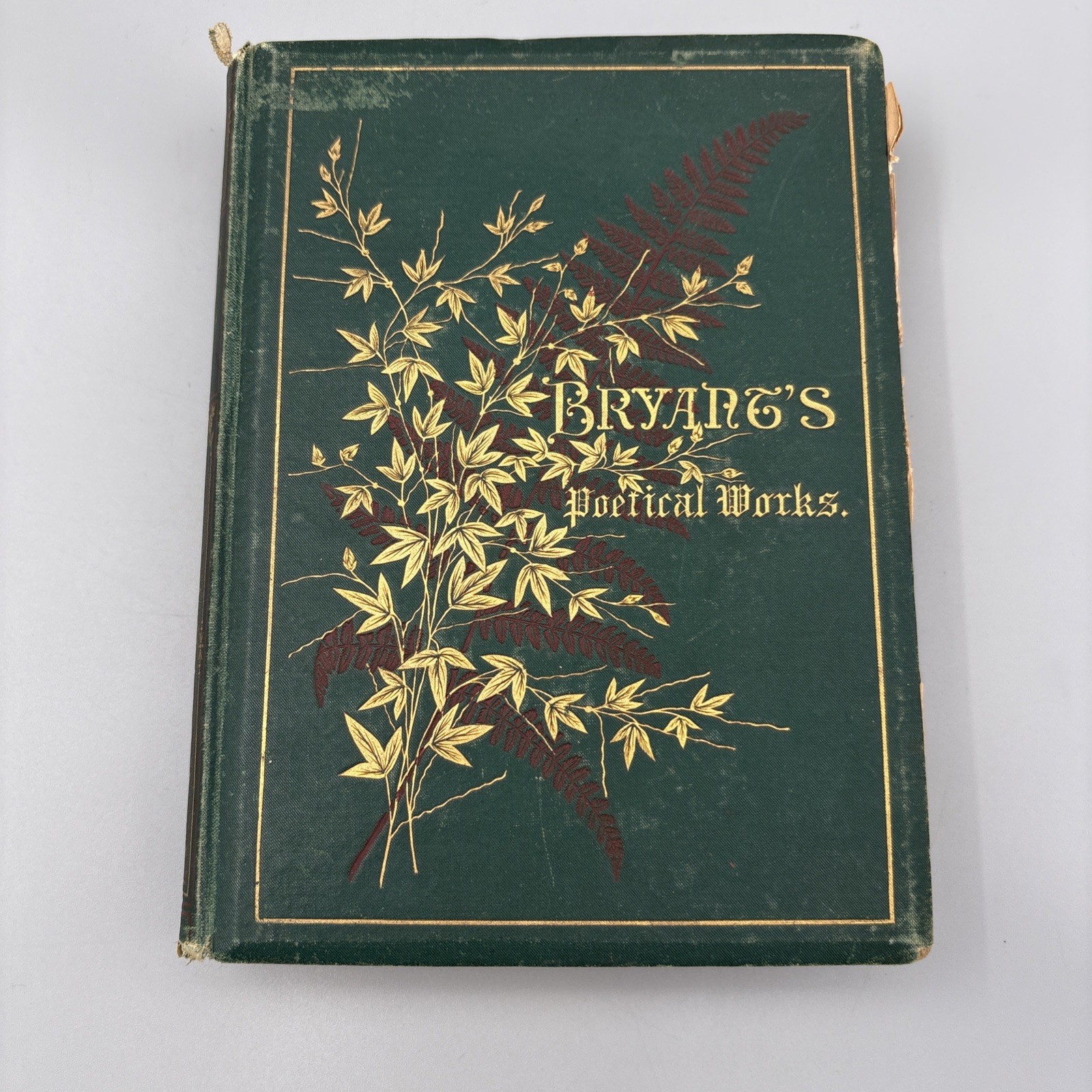 Bryant’s Poetical Works 1878 William Cullen Gilt New York Appleton HC Green