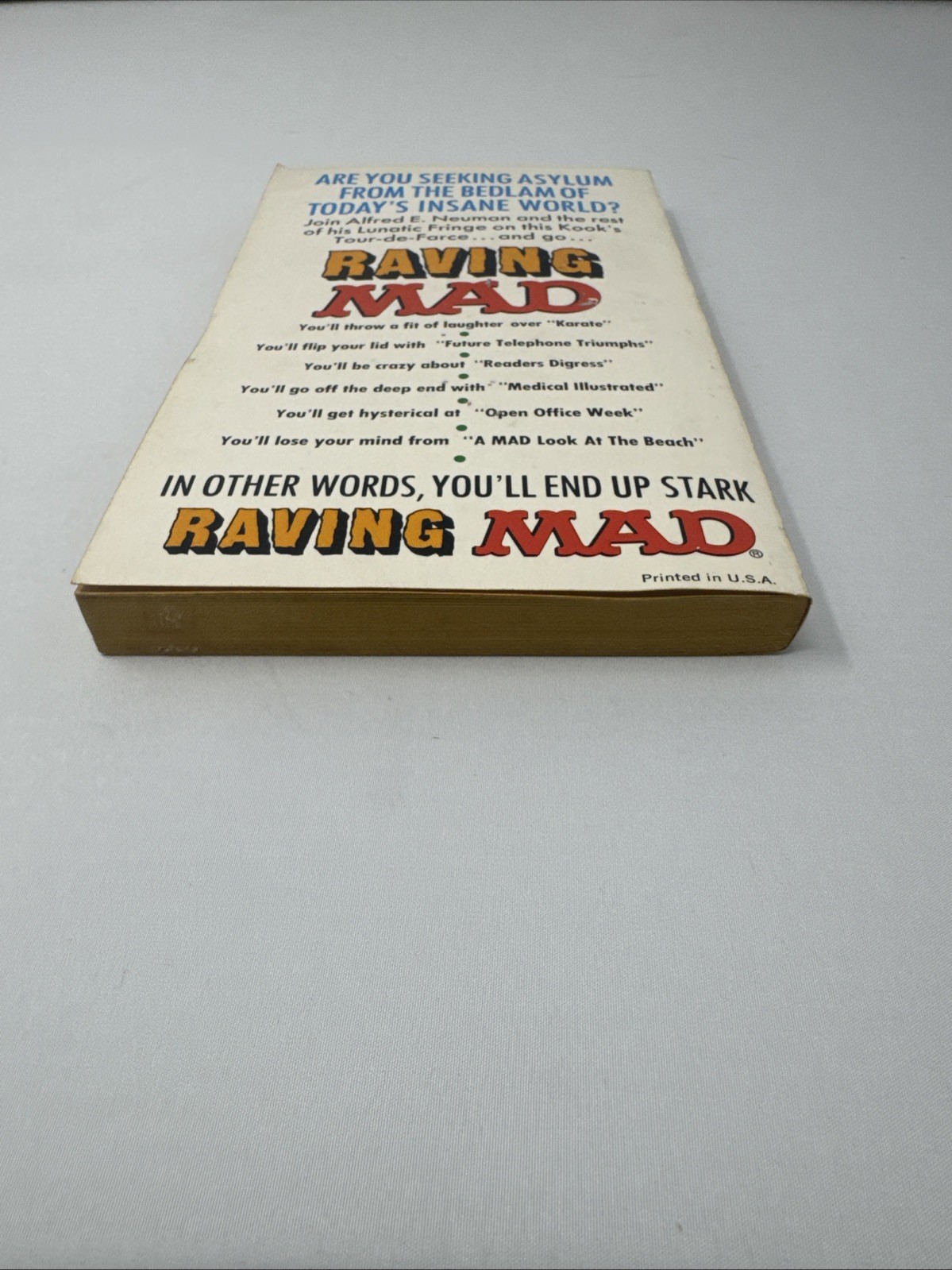 MAD Magazine Paperback Book: #20 RAVING MAD 1973 Warner 1st Print G