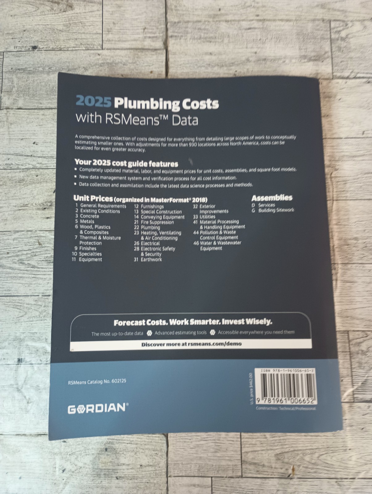 Plumbing Costs with RSMeans Data 2025 by Gordian (Trade Paperback)