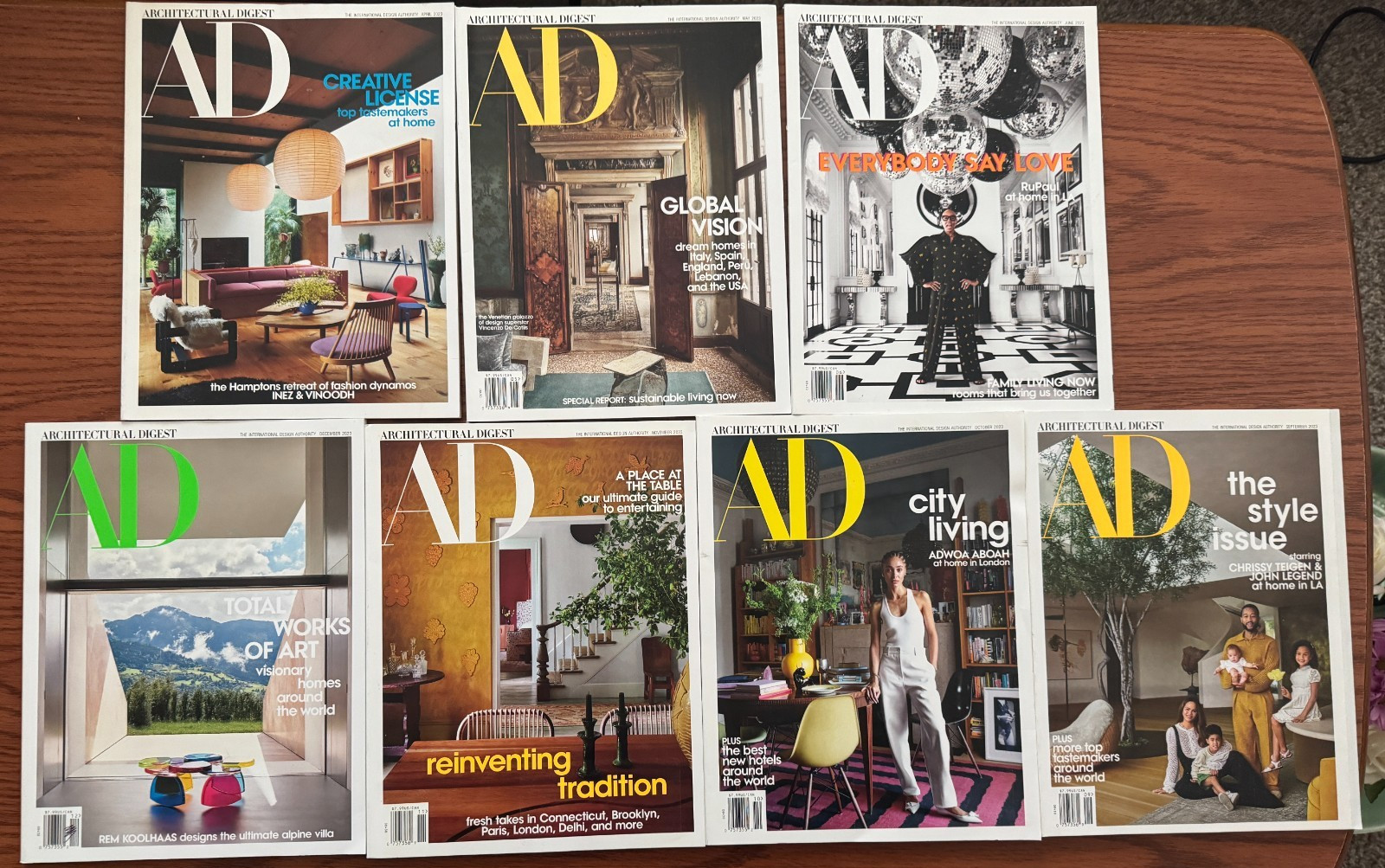 ARCHITECTURAL DIGEST MAGAZINE AD Lot of 7 ~ 2023