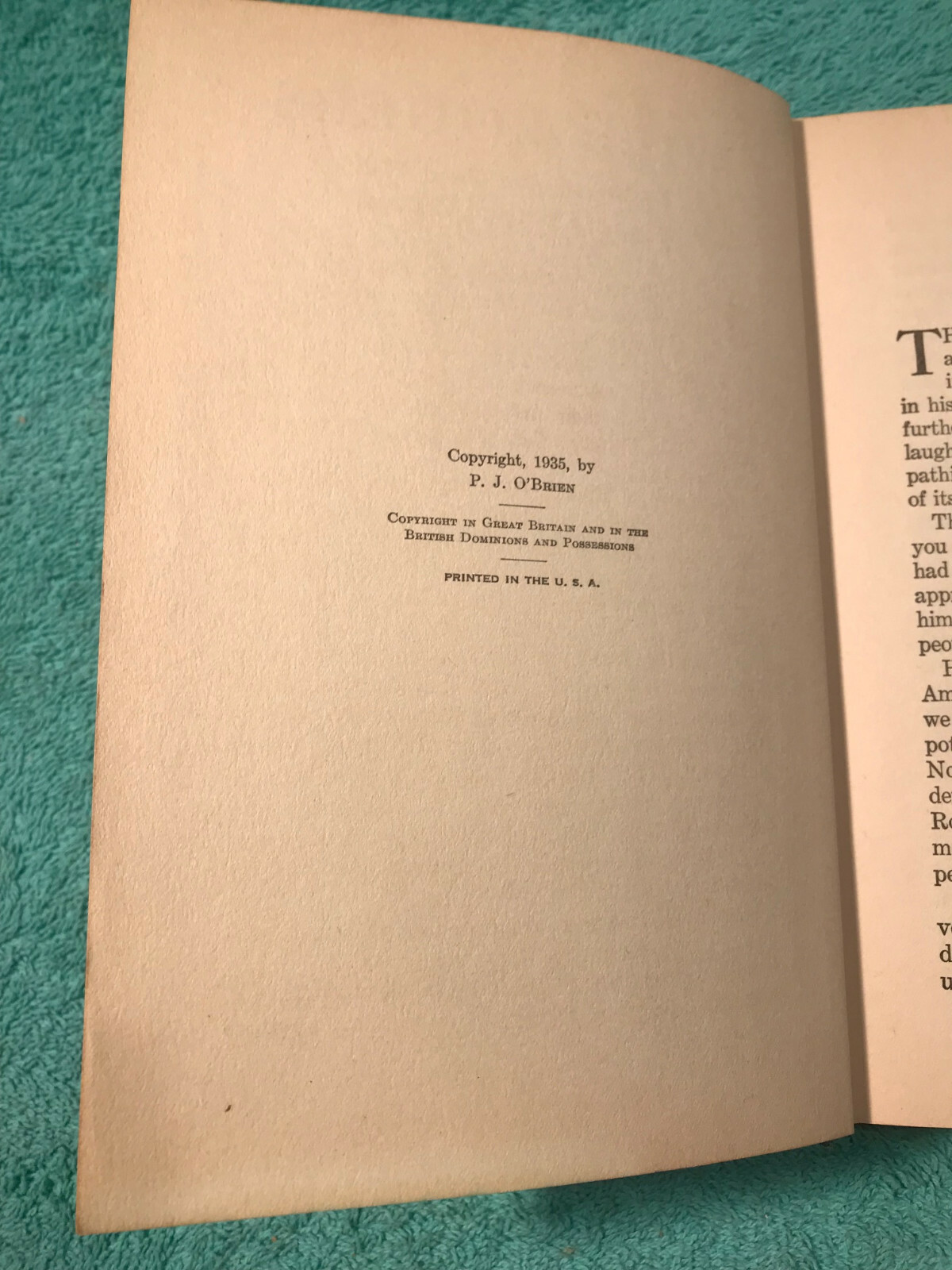 Vintage Book WILL ROGERS Hardcover 288 Pages by P.J. O’BRIEN 1935 Illustrated