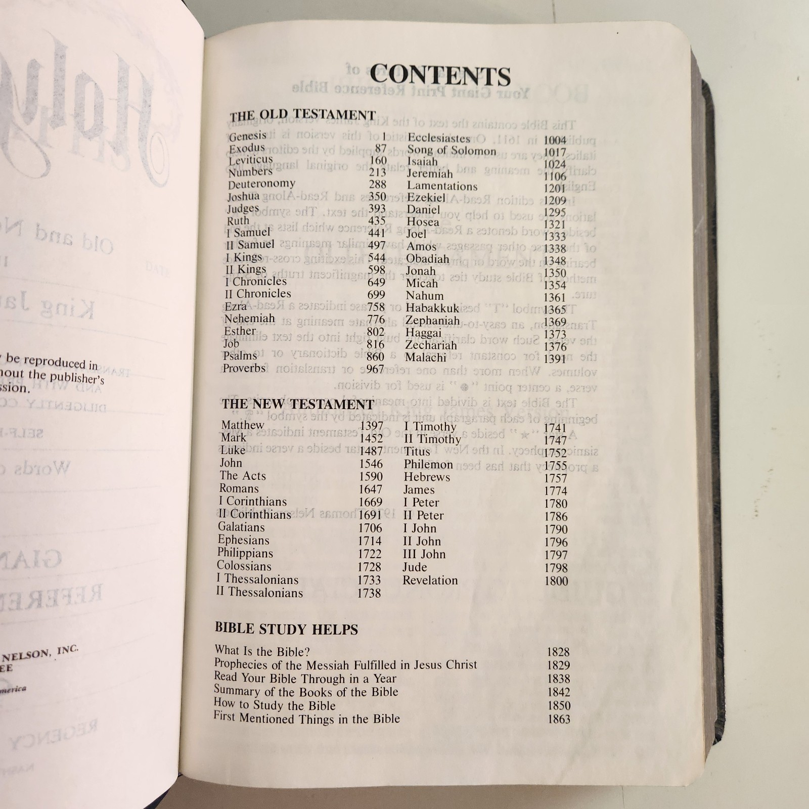 Holy Bible KJV Giant Print Red Letter Reference Concordance 1976 Regency
