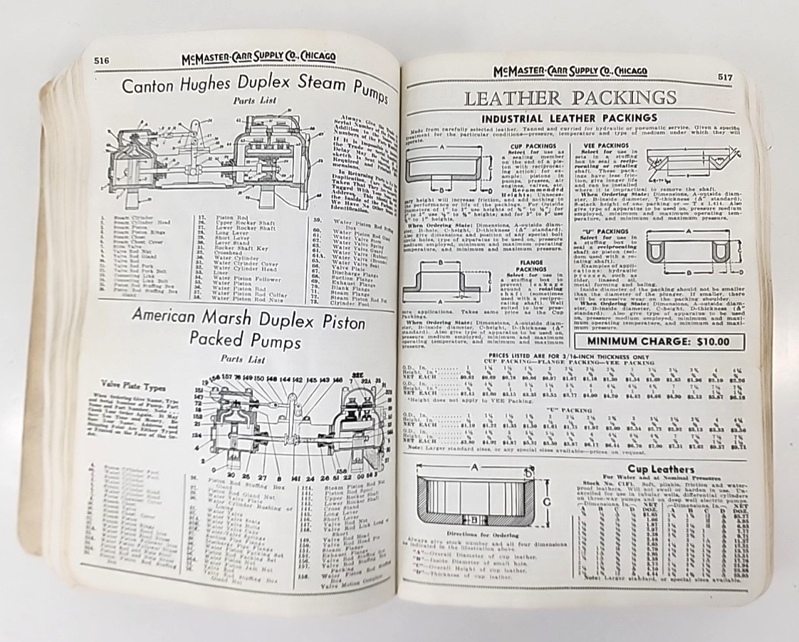 Vintage McMaster Carr Supple Co Catalog 57 Copyright 1950 (1600 Pages) Tools