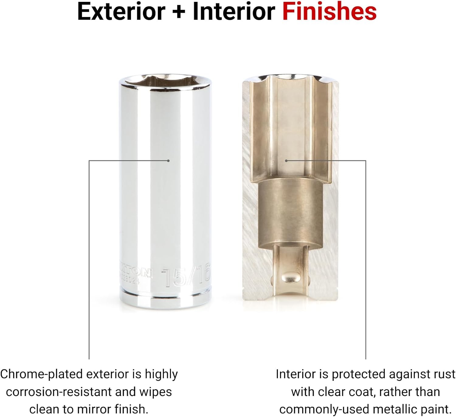 TEKTON 1/2 Inch Drive x 21 mm Deep 6-Point Socket | SHD23121 21 mm, 6-point