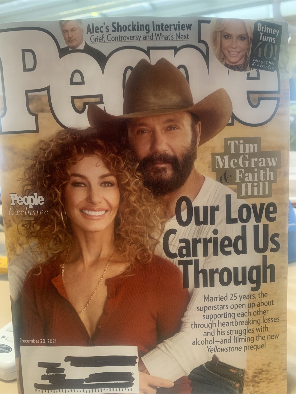 PEOPLE MAGAZINE December 20 2021 FAITH HILL TIM MCGRAW COVER BRITNEY SPEARS NEW