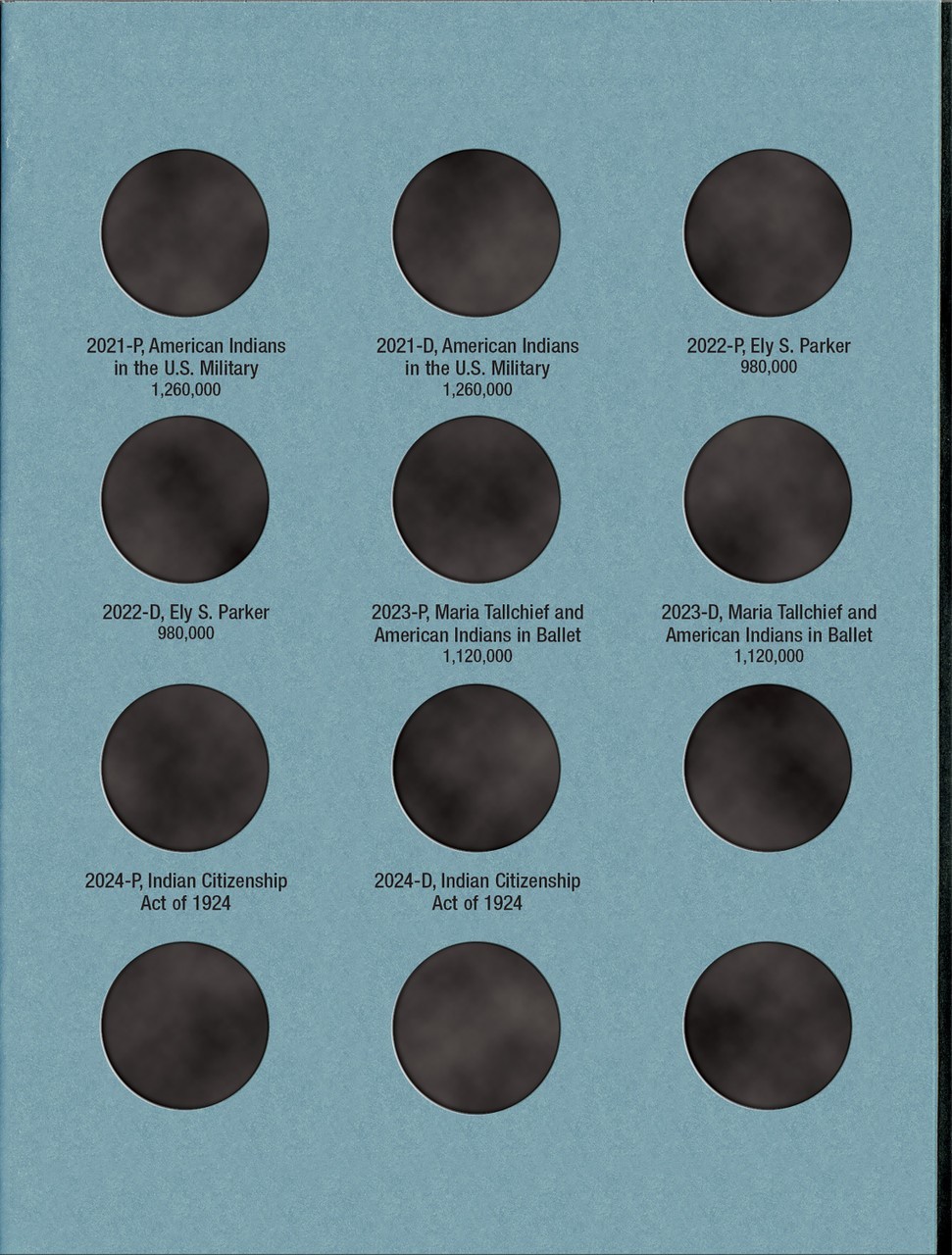 Whitman New Coin Folder For US Native American Dollars 2009 – Date Album 3163
