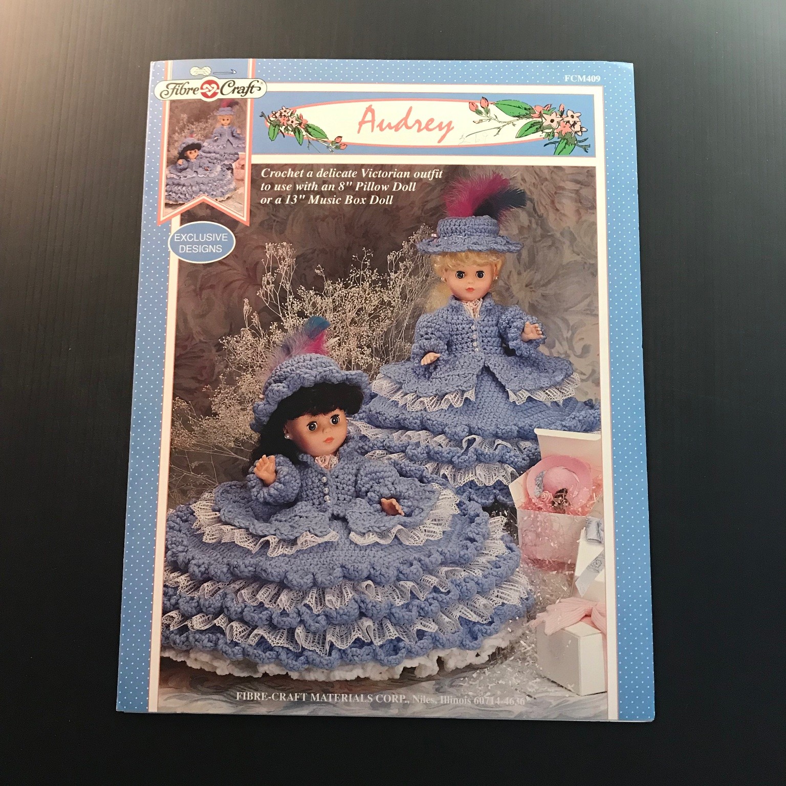 Audrey Crochet Victorian Outfit Pattern Fibre-Craft 1994 Doll Craft FCM409
