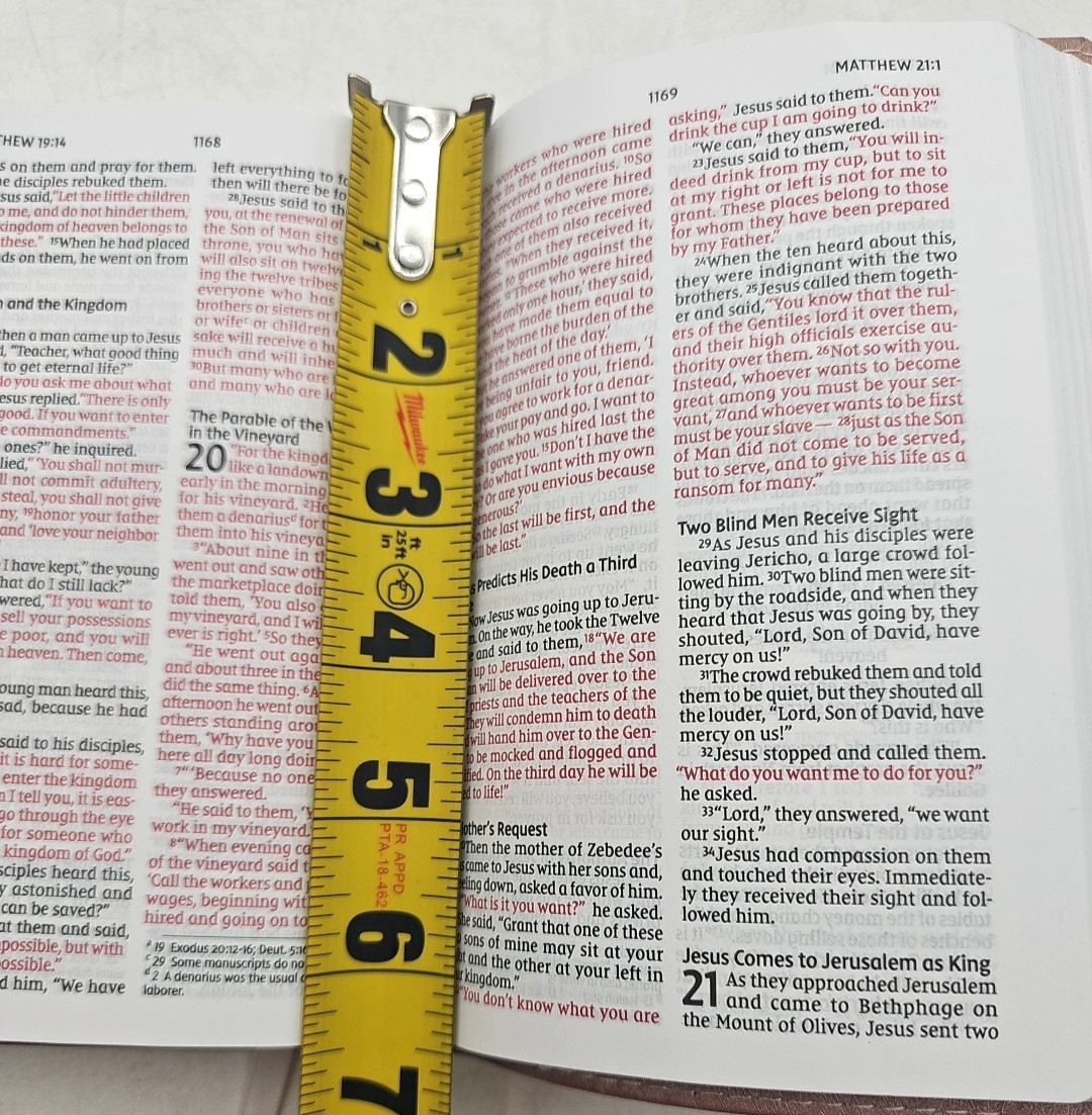 NIV Compact Bible Red Letter Comfort Print Pink 2022 Zondervan 8.5 Print Size