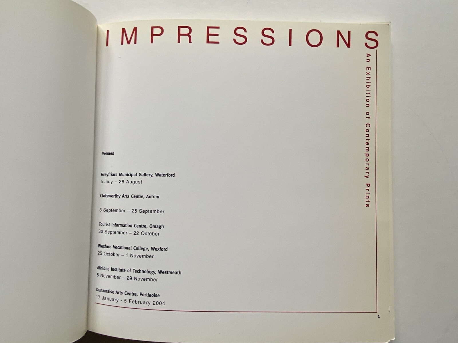 VERY RARE 2003 Government of Ireland ART EXHIBITION BOOK Impressions Exhibition