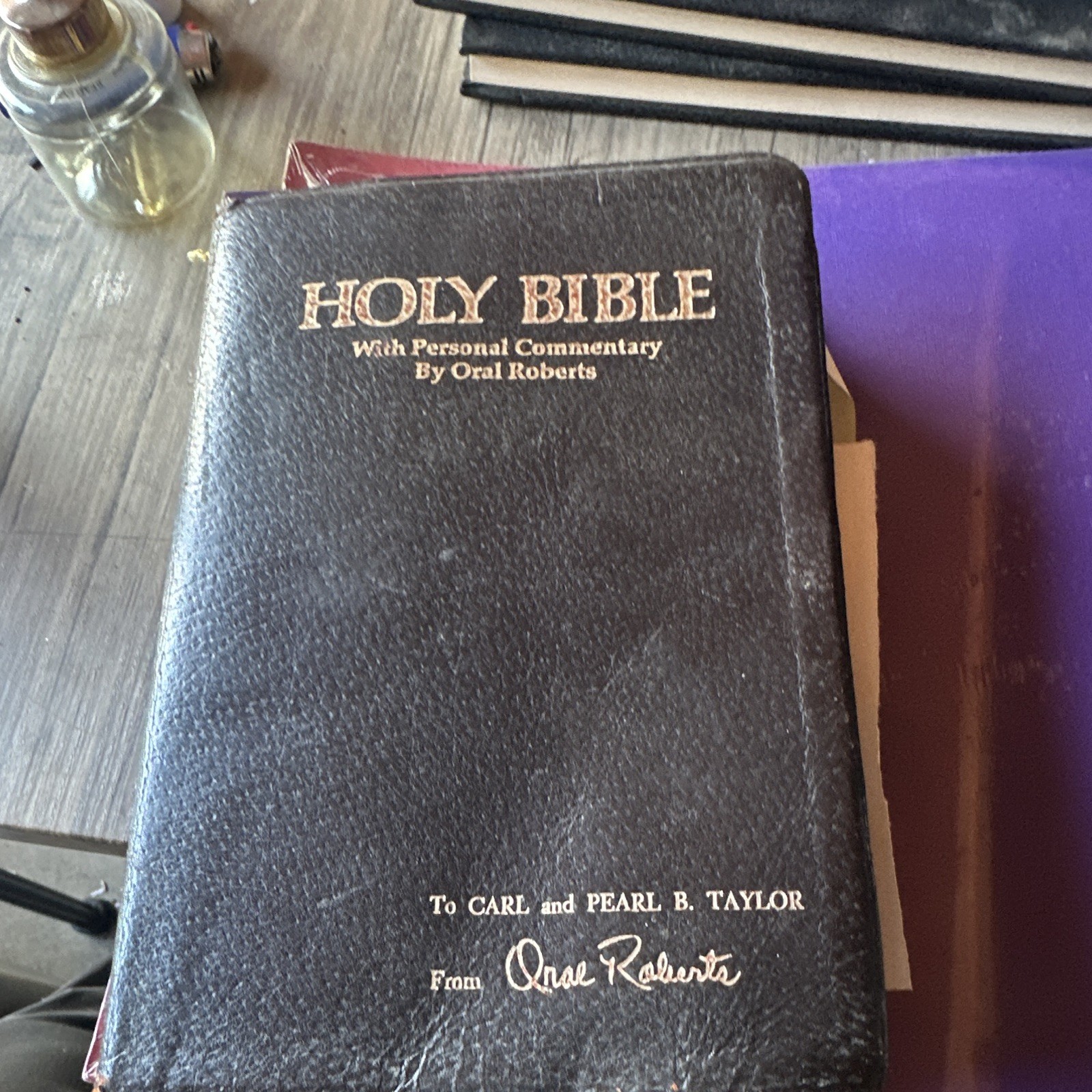 Oral Roberts Holy Bible KJV Oral Roberts Edition Leather Bound Signed Inscribed