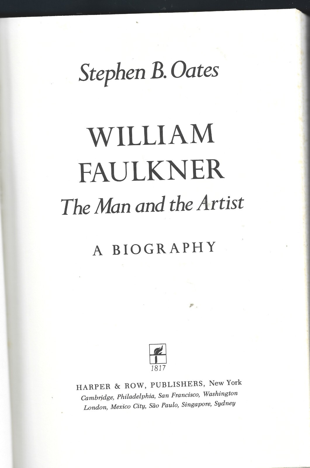 William Faulkner-The Man & Artist HB w/dj-1987-Stephen B. Oates-364 pages-1st Ed