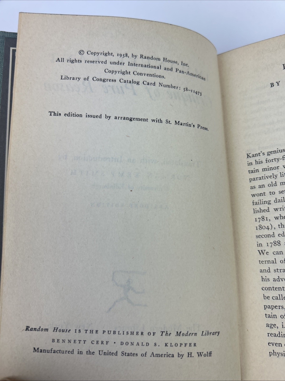 Immanuel Kant’s Critique Of Pure Reason Translated By Norman Kemp Smith 1958