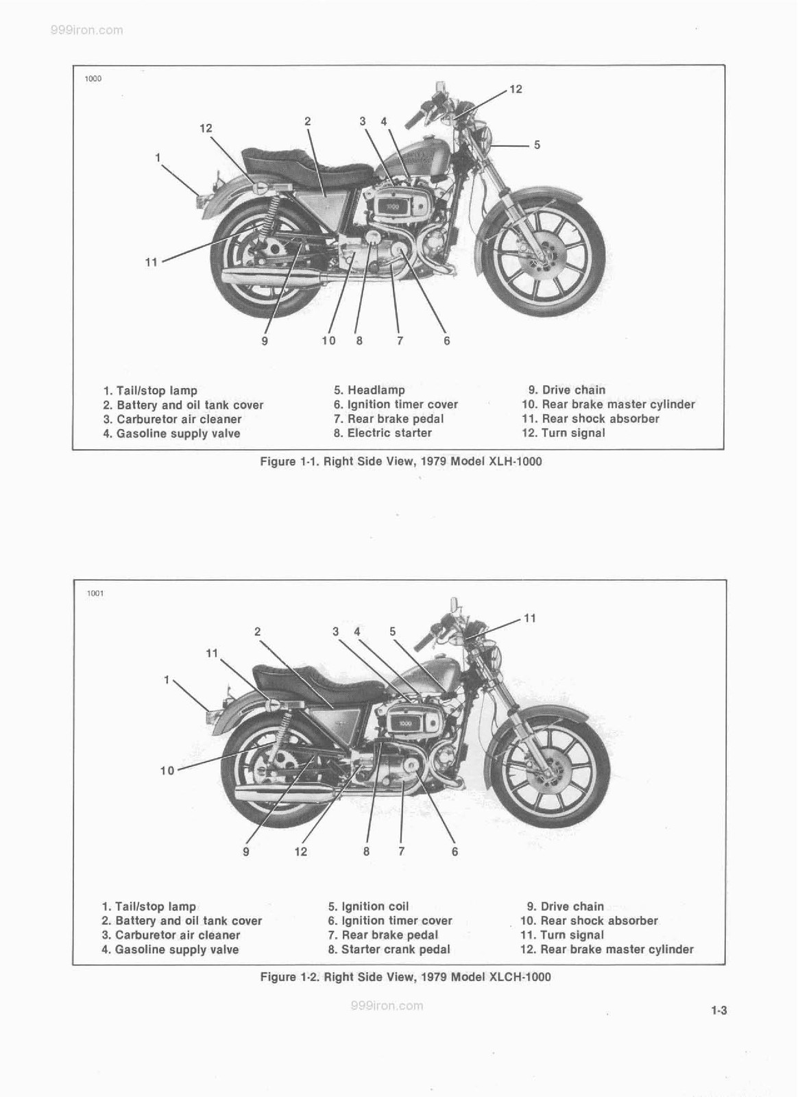 HARLEY-DAVIDSON XL XR Sportster 1000cc Service Manual 1979 To 1985, FOLDOUTS