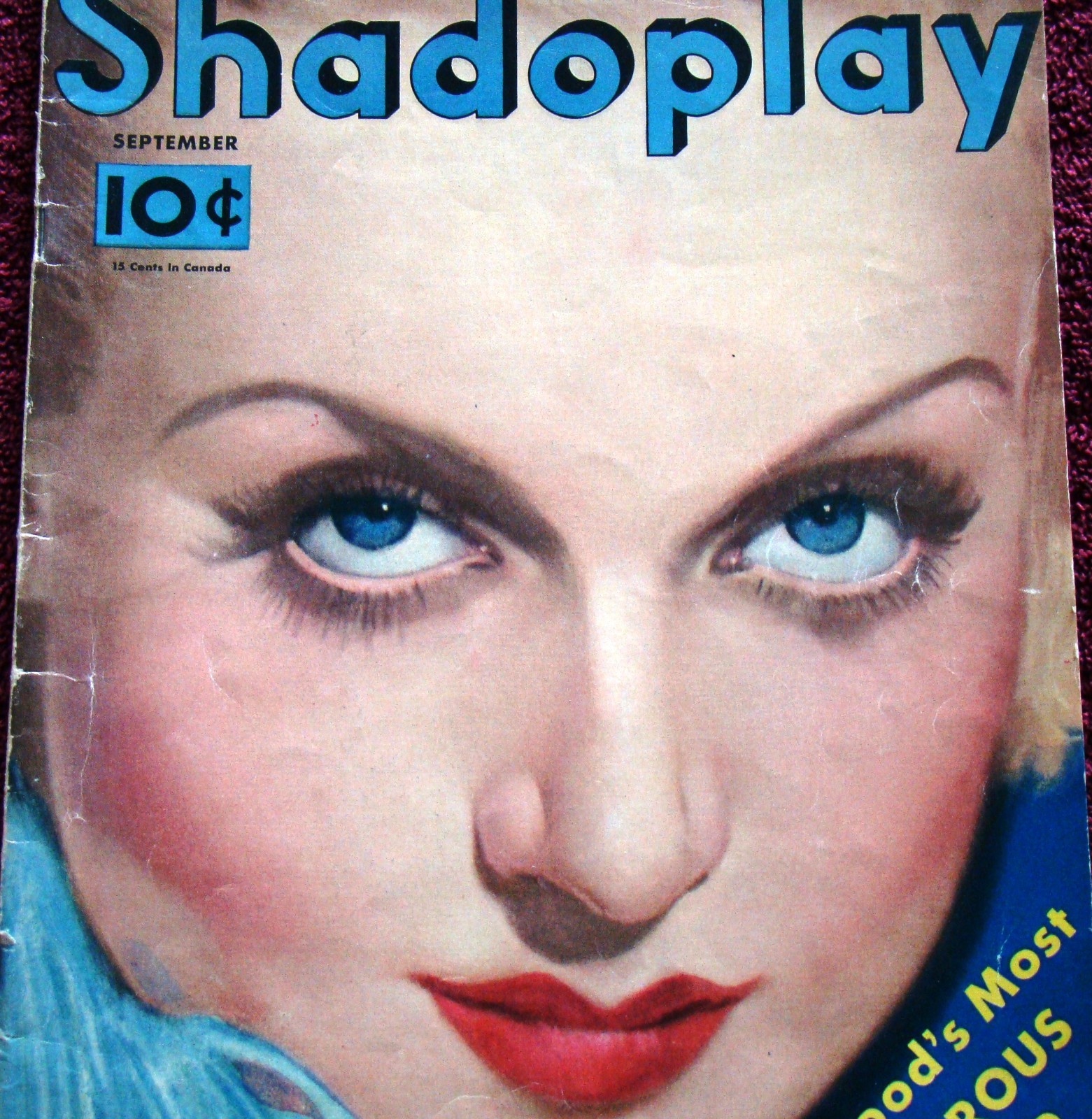 SHADOPLAY (9/33) with C. Lombard cover by Christy movies J. Harlow K. Hepburn
