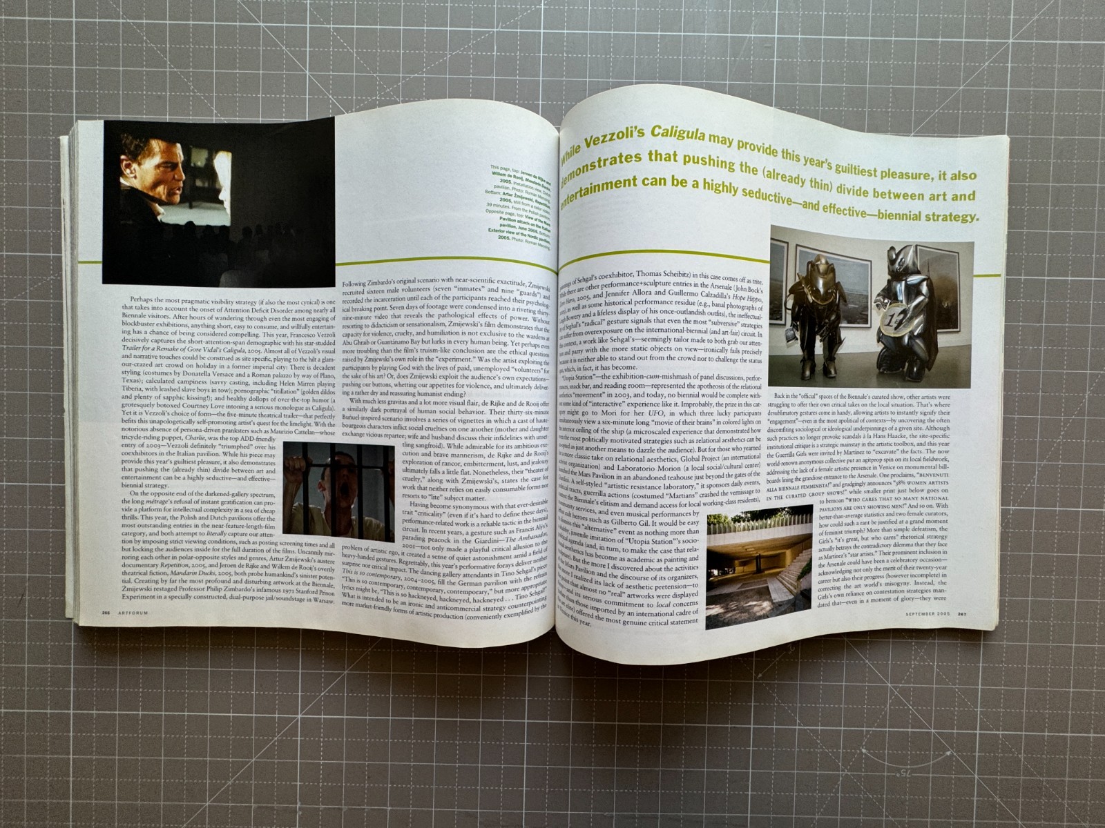 ARTFORUM International Magazine, September 2005. Institution of Critique, Venice