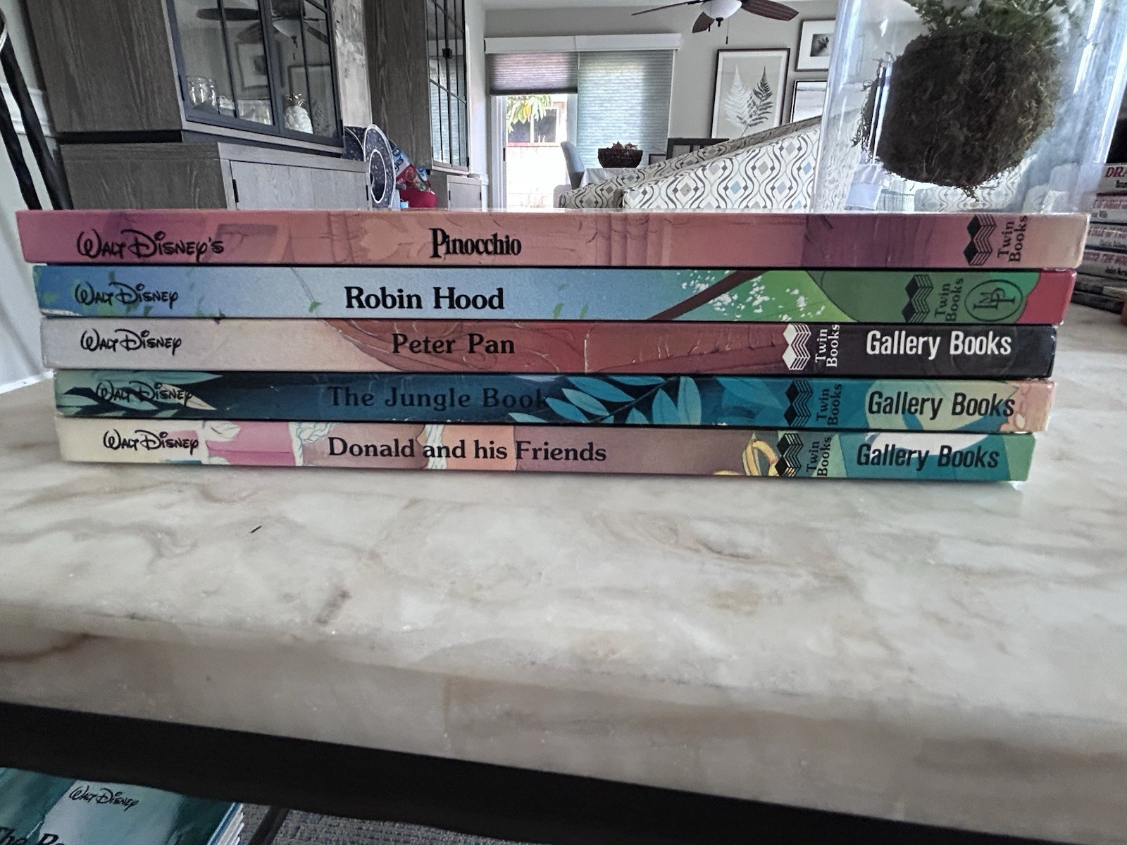 Lot of 5 Walt Disney Oversize Hardcover Books Gallery And Twin Books Robin Hood