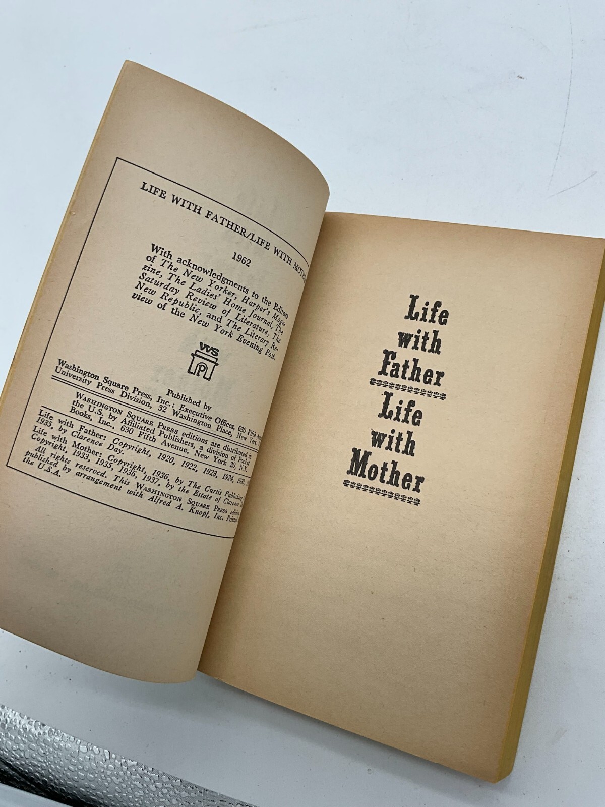 Life With Father and Life With Mother by Clarence Day Washington Square Press BH