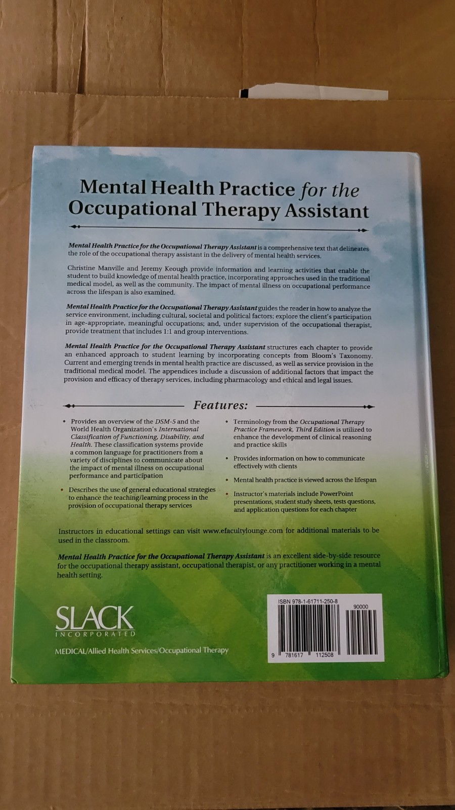 Mental Health Practice for the Occupational Therapy Assistant by Manville, Chri