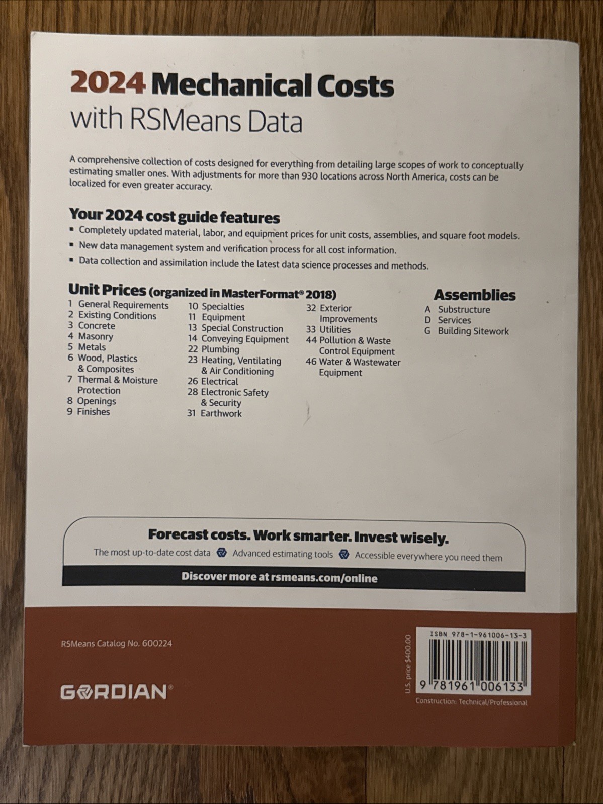 2024 GORDIAN RS MEANS MECHANICAL COSTS with RSMeans Data 47th Edition EUC