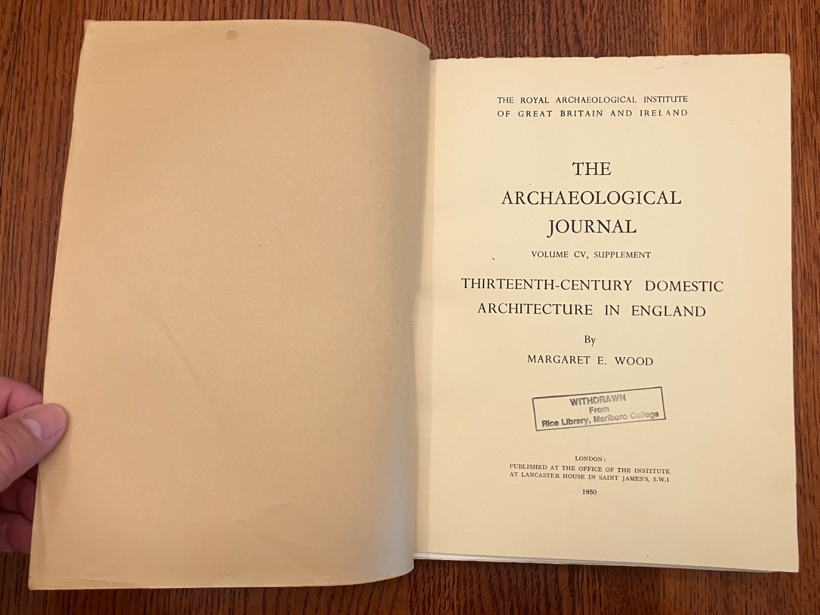 English Medieval House Archaeological Journal 1950 Margaret E. Wood Photo Plates