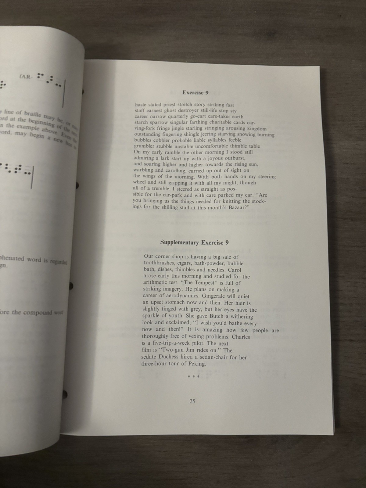 BRAILLE PRIMER WITH EXERCISES EDITION 1992 RARE RNBIB