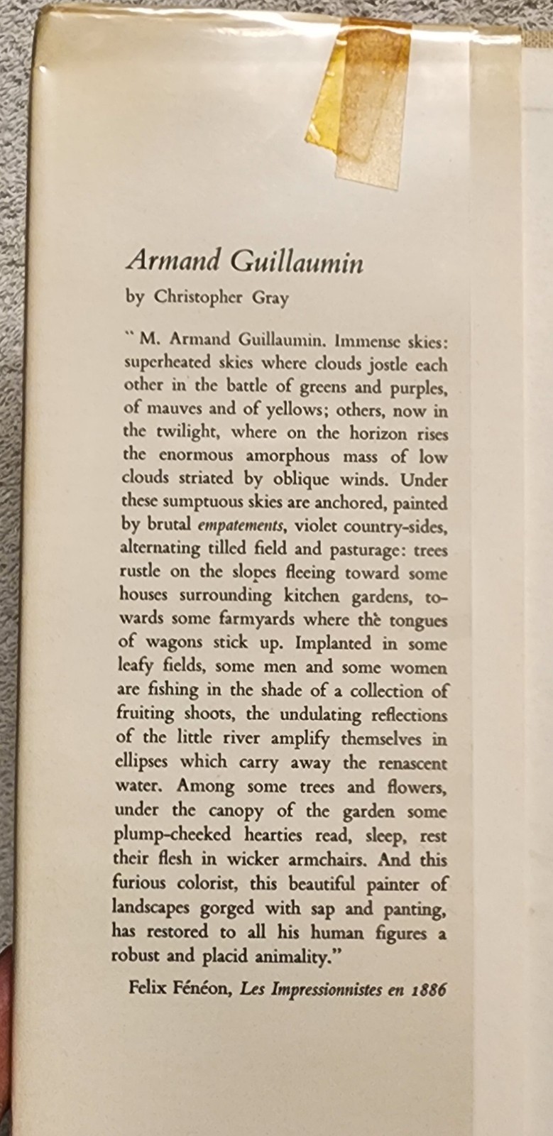 Armand Guillaumin by Christopher Gray 1972 Hardcover HCDJ ex library