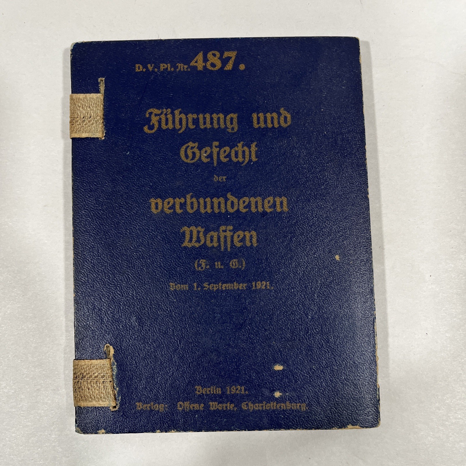 Combined Arms Command And Combat 1921 In German Language Book