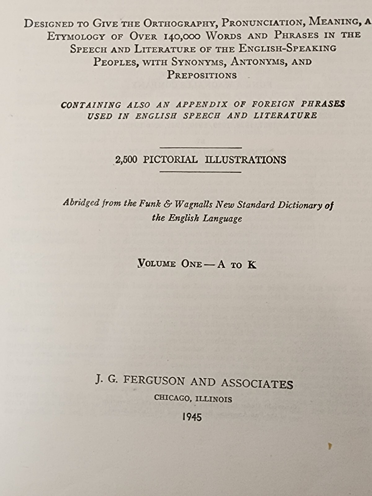 FUNK AND WAGNALLS PRACTICAL STANDARD DICTIONARY OF THE ENGLISH LANGUAGE SET 1945