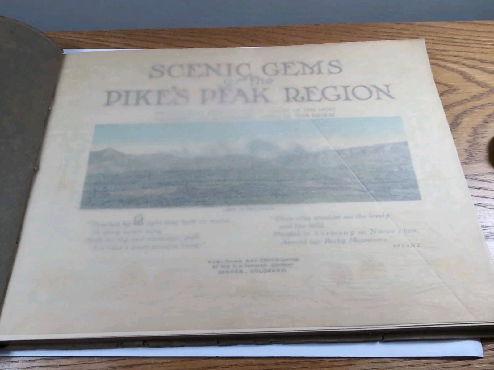 The Pike’s Peak Region Published By H. H. Tammen Co. Denver CO 10.5″x8.5″x .25″