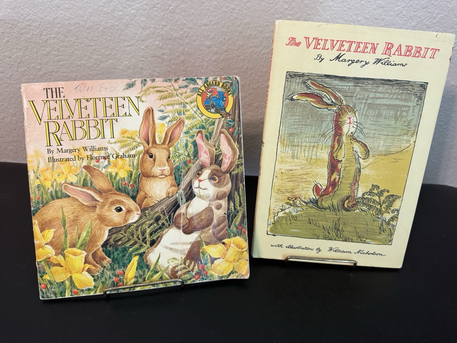 Pair Of vintage velveteen Rabbit Books Margery Williams C1970’s