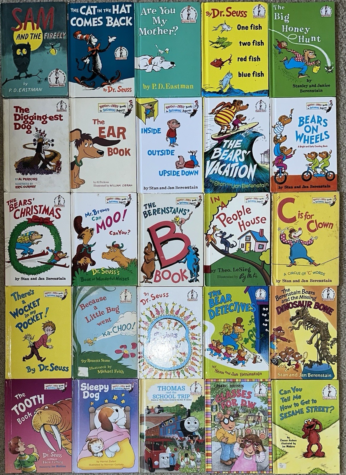 Dr. Suess/Stan/Jan Berenstain “Bright & Early Books & Beginner Books”. Lot Of 25