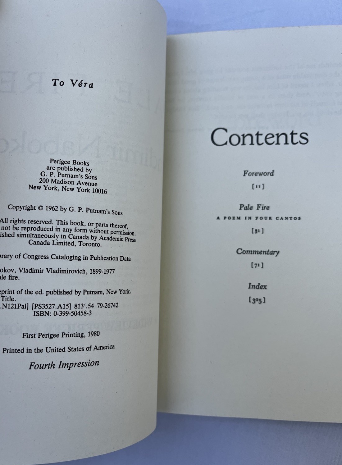 Pale Fire Vladimir Nabokov Perigee Books Paperback