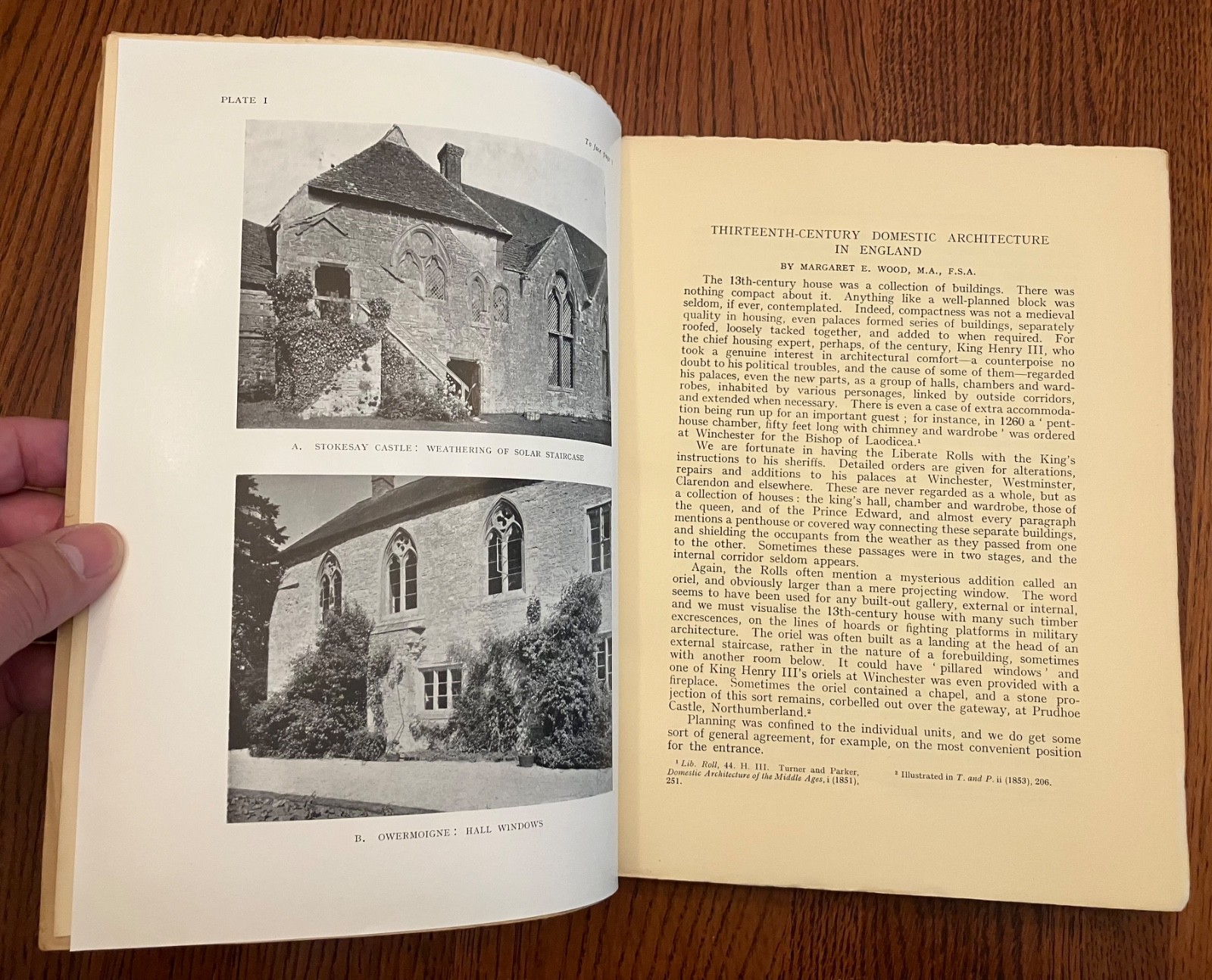 English Medieval House Archaeological Journal 1950 Margaret E. Wood Photo Plates