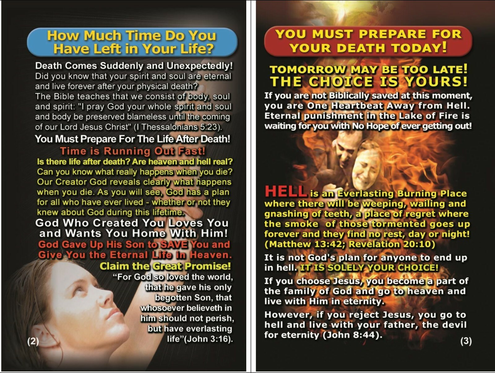 BIBLE, Gospel Tracts: THE RAPTURE, PK of 32 Units, 16 Pages Each.