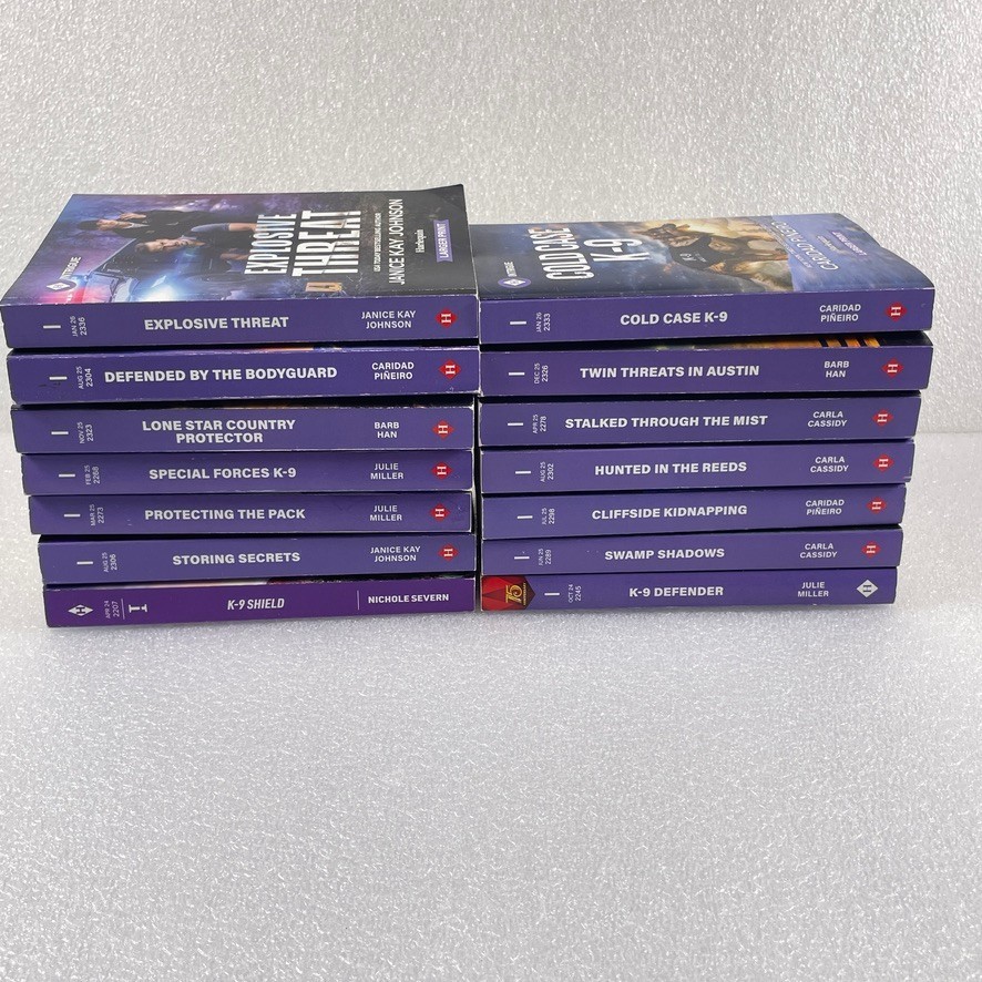 Harlequin Intrigue Romance Book Lot 14 Larger Print K-9 Julie Miller Cassidy