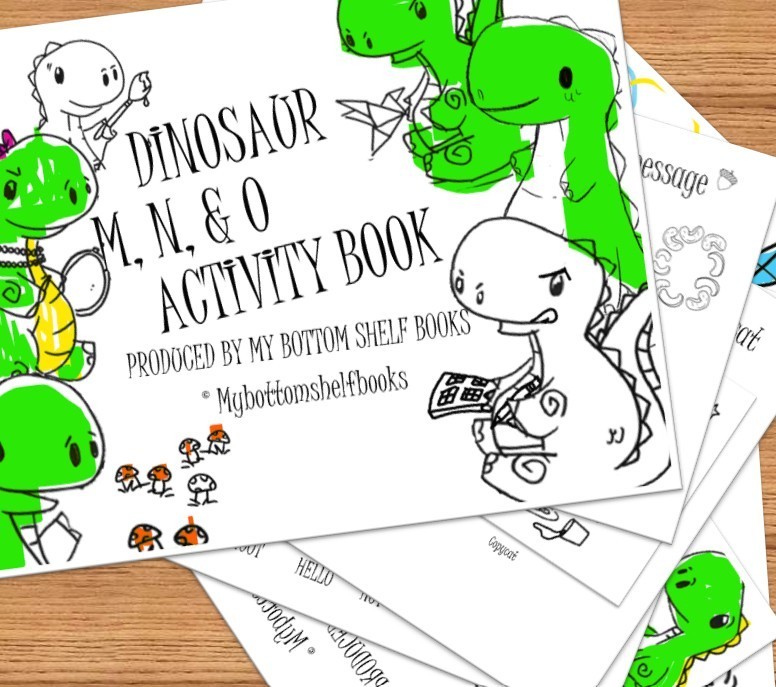 DIGITAL’26 Merrick M N O Child Dinosaur ACTIVITY color BOOK *PRINT REQ’D* 18pgs