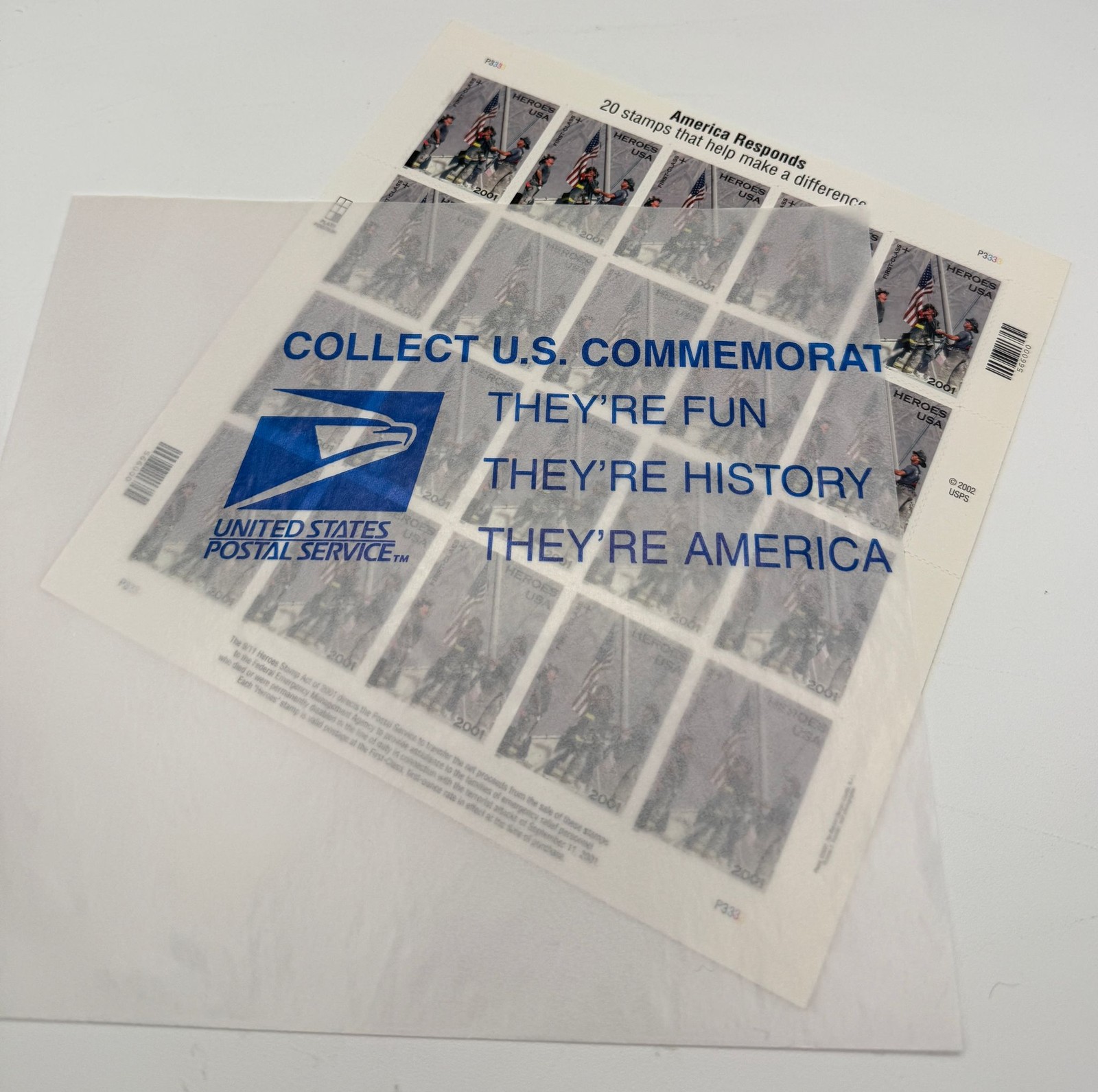 What We Saw CBS News Hardcover Book with DVD 2001 America Responds Stamp Sheet