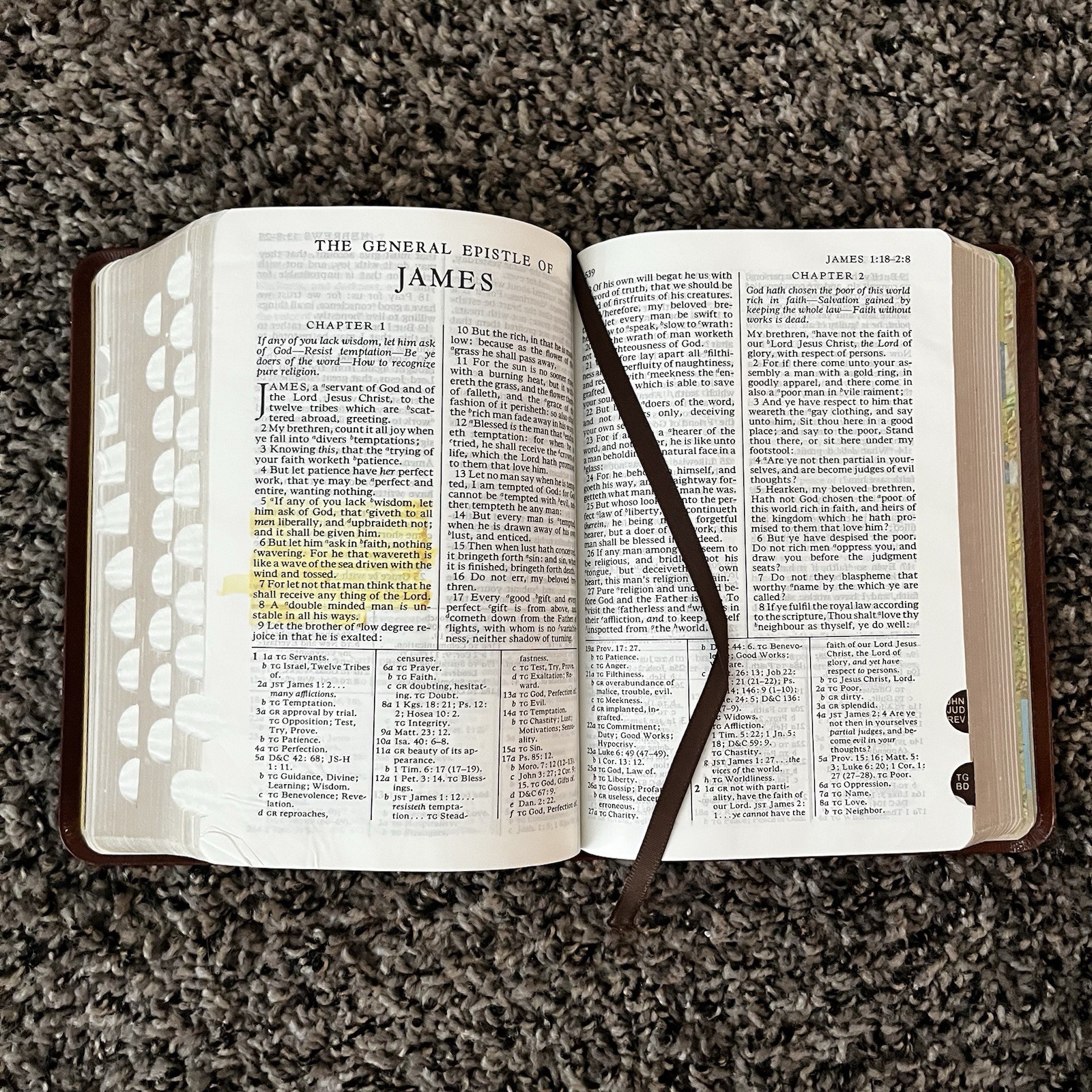 Brown Leather LDS Scripture Set – Holy Bible Book Of Mormon D&C Tabbed 5.25×7.5”