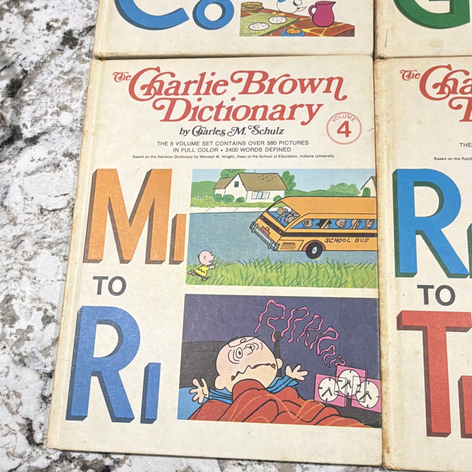 Vintage Charlie Brown Dictionary Complete Set 1-6 Peanuts Charles M. Schulz Educ