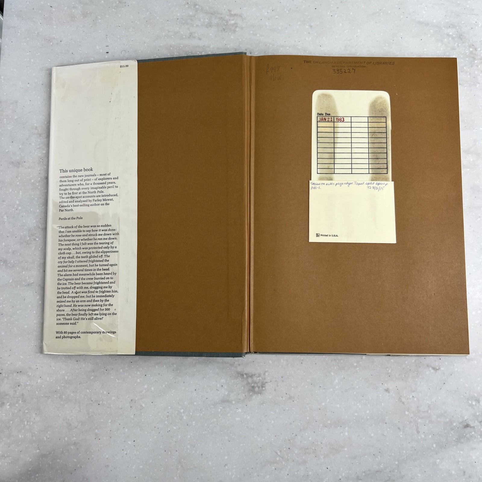 Farley Mowat | The Polar Passion | 1967 Hardcover Ex-library Dust Jacket
