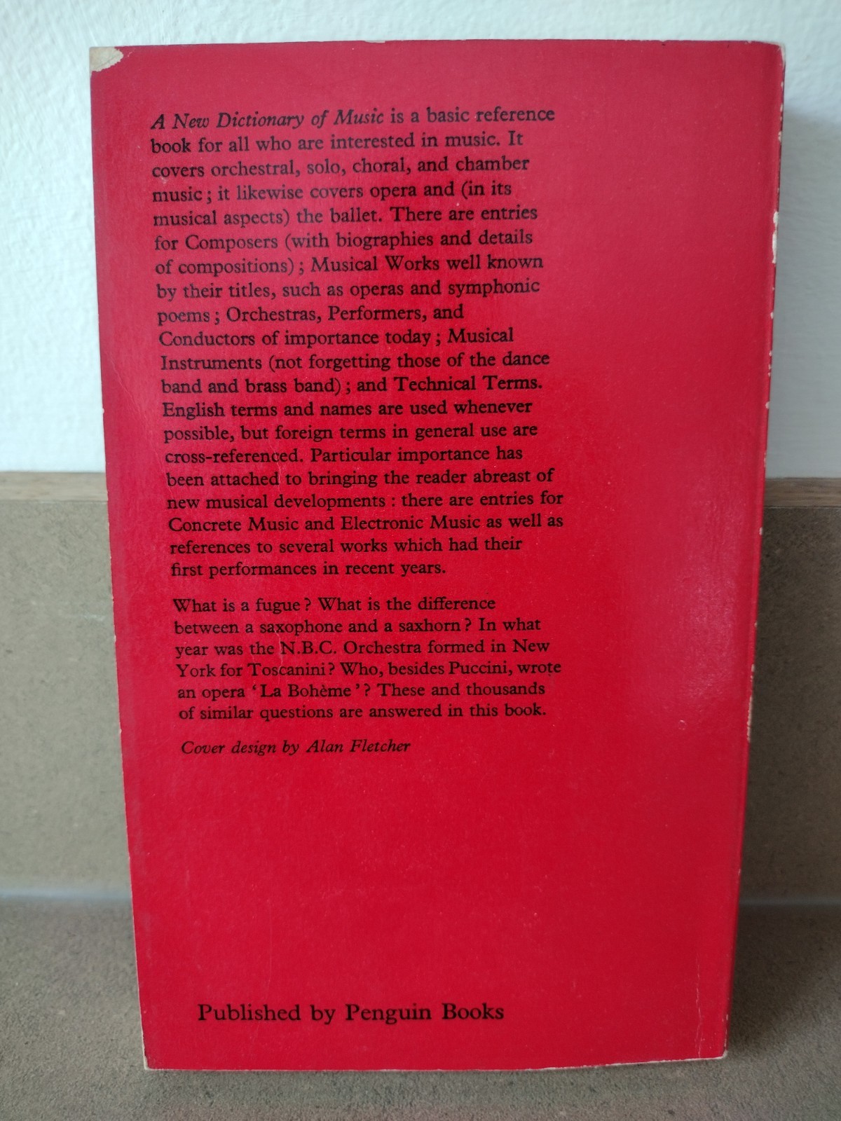 A New Dictionary of Music Arthur Jacobs Penguin Reference Books 1965 416 Pages