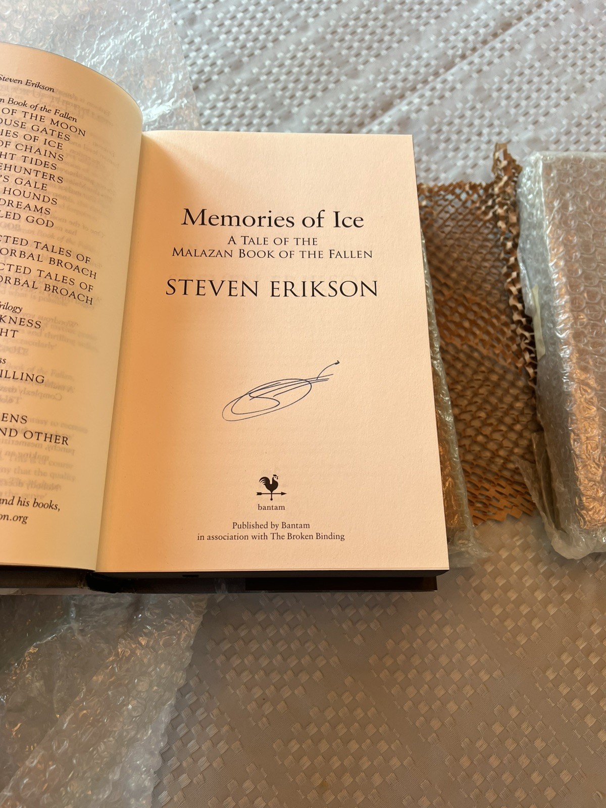 Broken Binding Malazan Book Of The Fallen 3x Signed Steven Erikson 1st Print