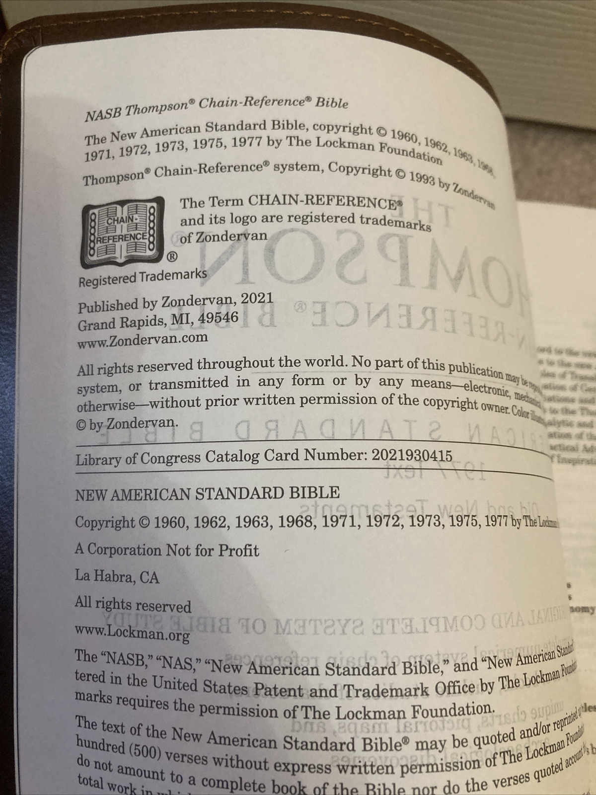 NASB THOMPSON CHAIN REFERENCE BIBLE 1977 RED LETTER BROWN LEATHER SOFT