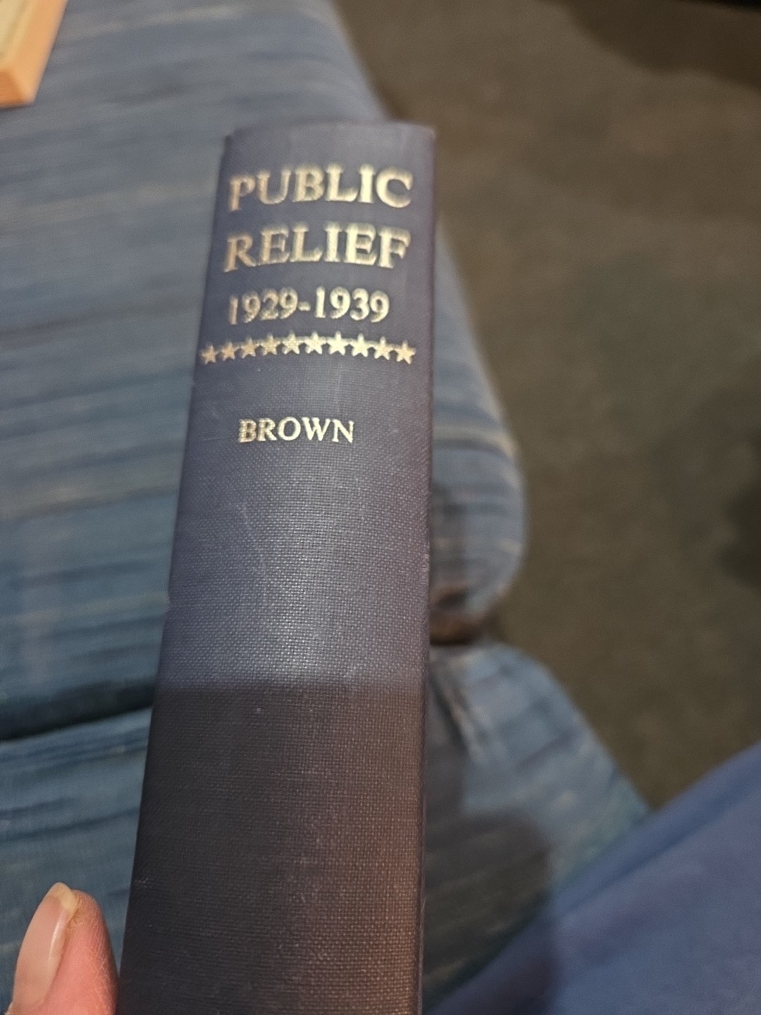 PUBLIC RELIEF 1929-1939 Josephine Chapin Brown 1971 Octagon Books