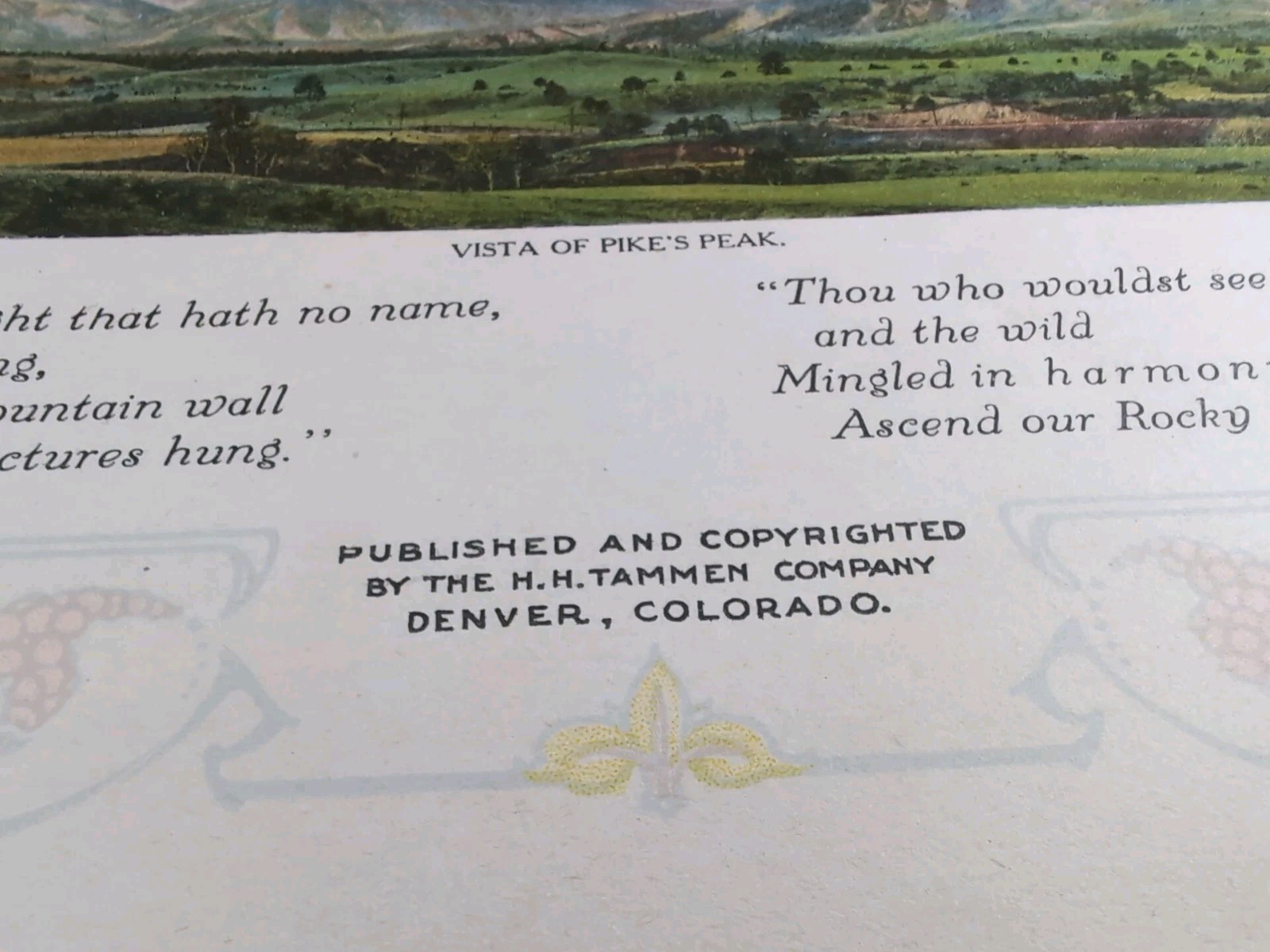 The Pike’s Peak Region Published By H. H. Tammen Co. Denver CO 10.5″x8.5″x .25″