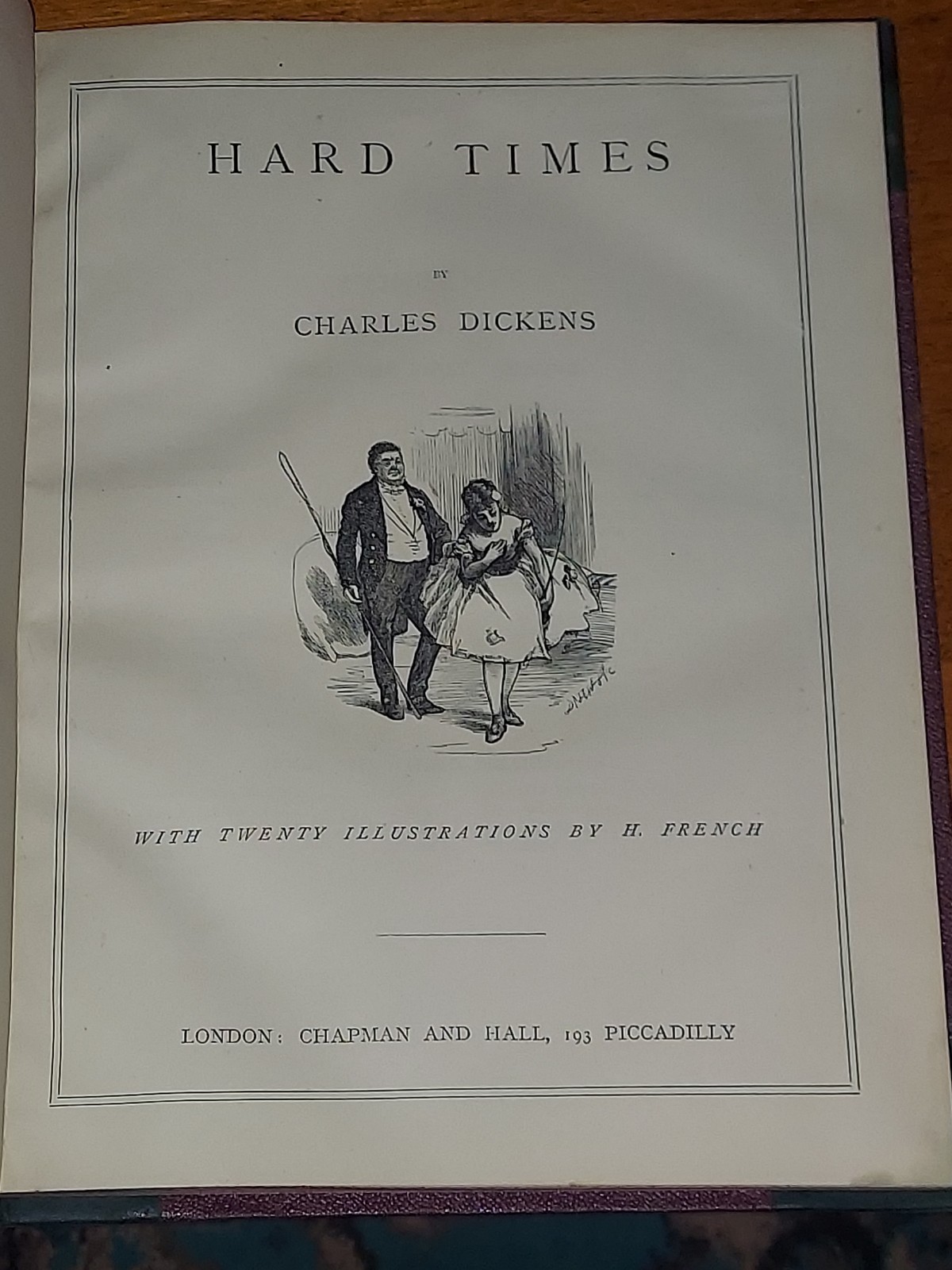 1874 CHARLES DICKENS Hard Times Fine Binding Leather Beautiful Illustrations VG+