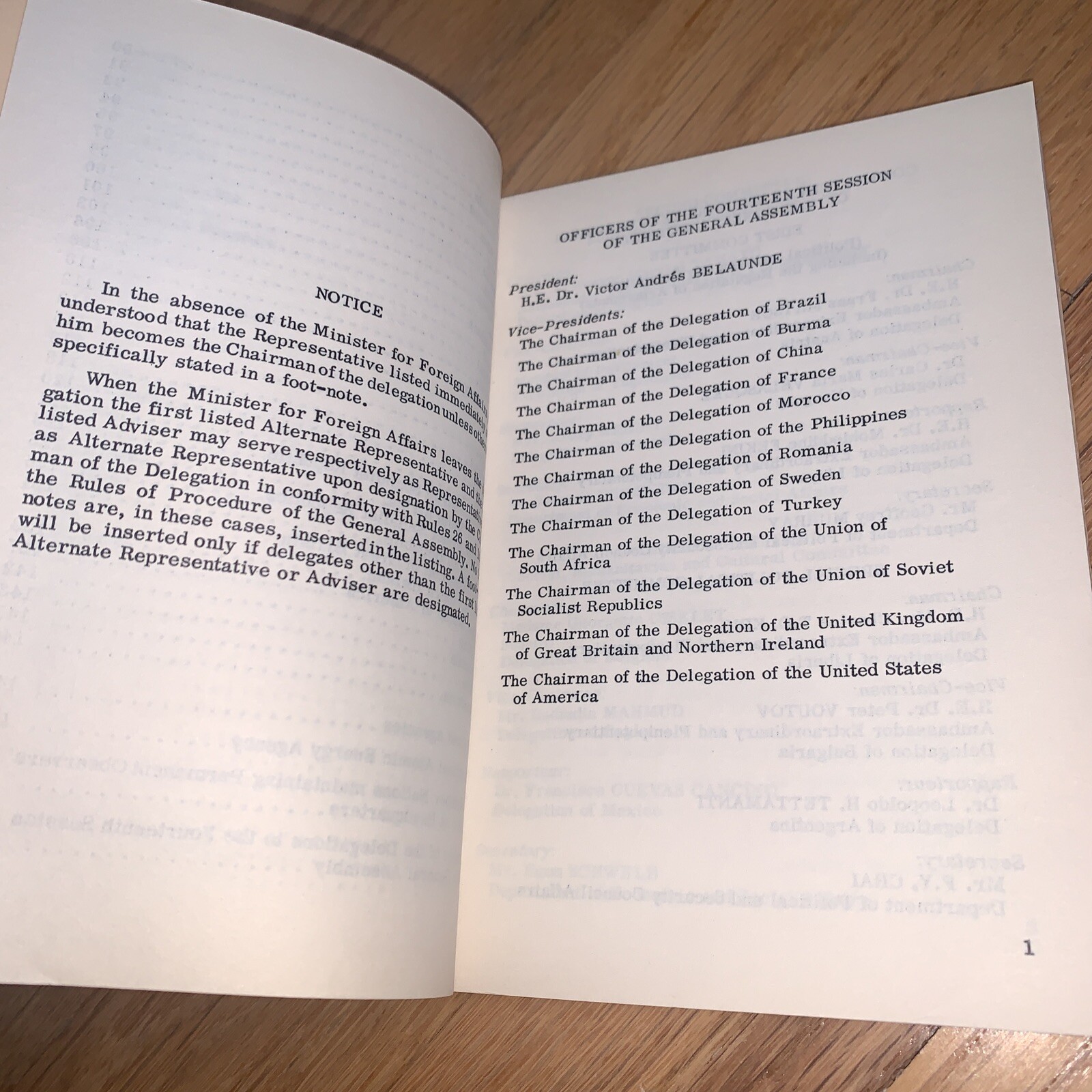 1959 DELEGATIONS TO THE UNITED NATIONS 166 pages