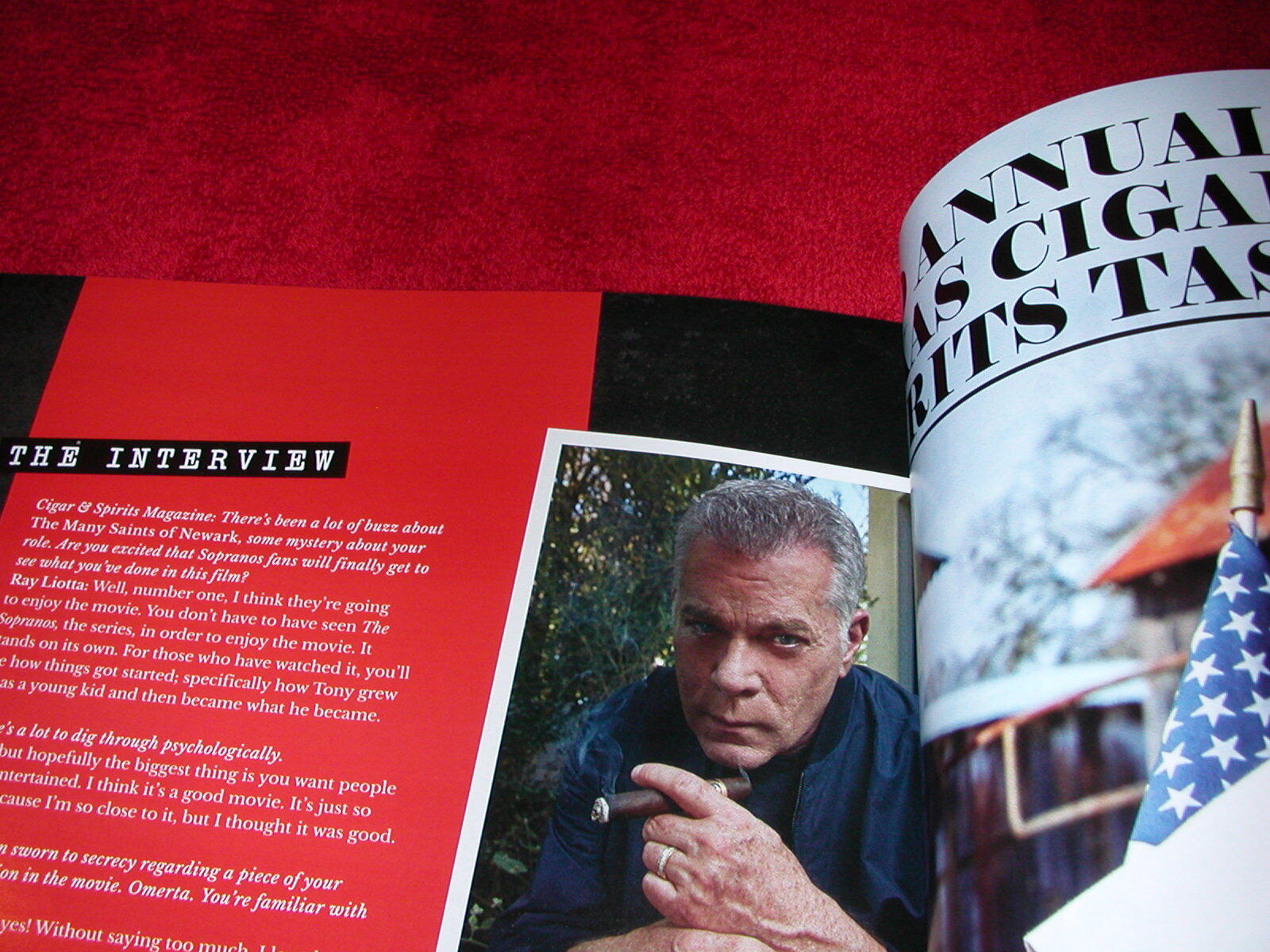 RAY LIOTTA Sept/Oct 2021 cover CIGAR & SPIRITS Magazine~Interview Article~Roles